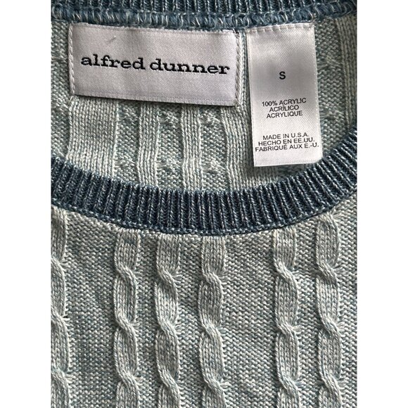 Alfred Dunner Ombre Cable Knit Short Sleeve Sweater In Blue Gradient Size S - Picture 3 of 6